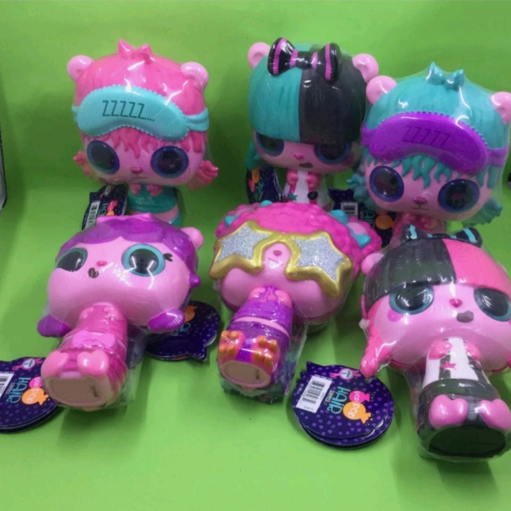 Pop Pop Hair Suprise Lot of 6 Doll Brush T